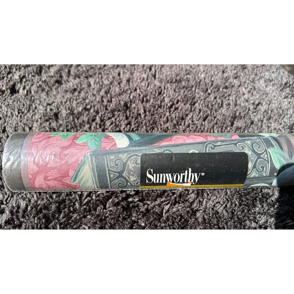 Vintage Y2K/90s Sunworthy Wallpaper Border 5yd Burgundy‎ Green Book Theme New
